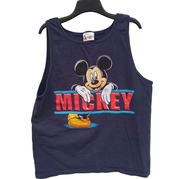 Walt Disney World Mickey Mouse Navy Unisex Tank Top Size Large Vintage - Picture 1 of 5